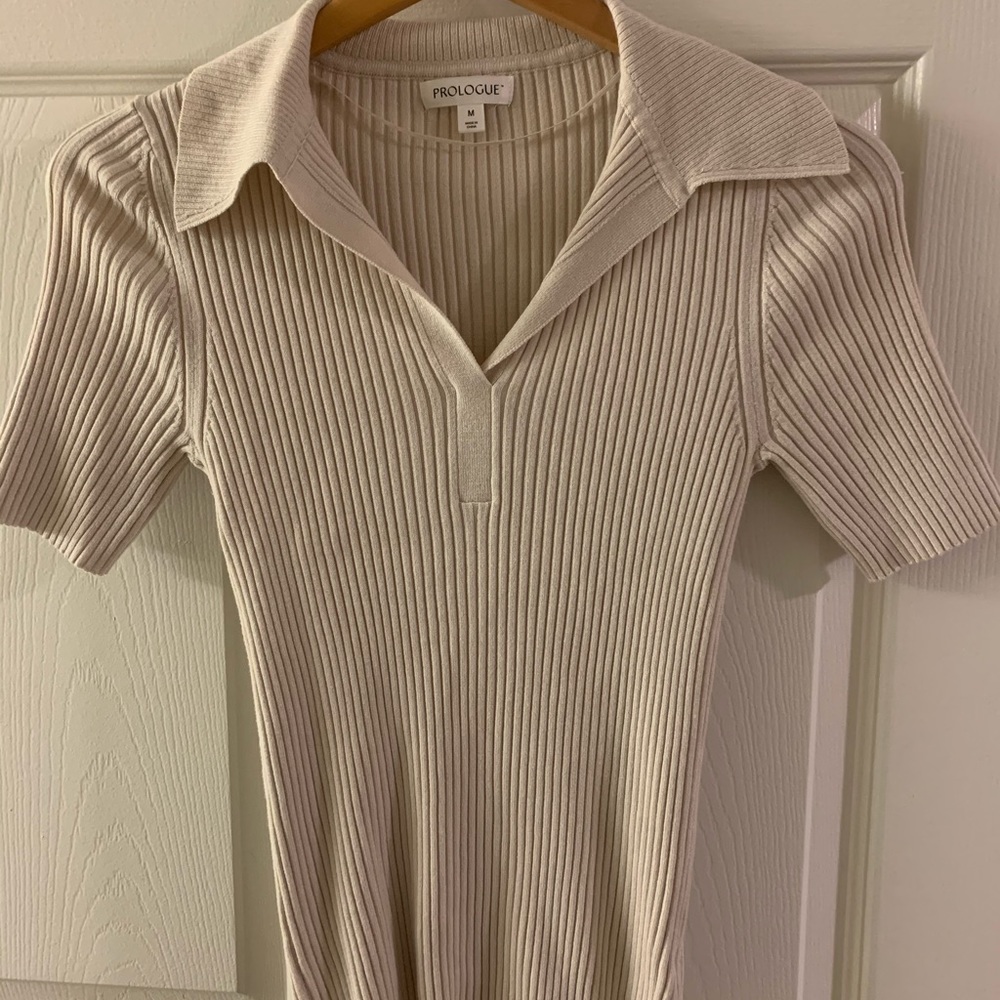 Prologue cream colored polo size M